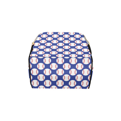 Baseball Blue Background Diaper Bag Backpack