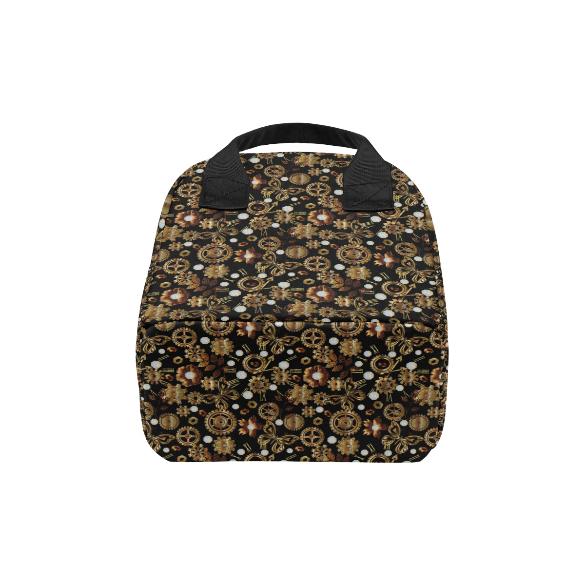Steampunk Butterfly Design Themed Print Insulated Lunch Bag