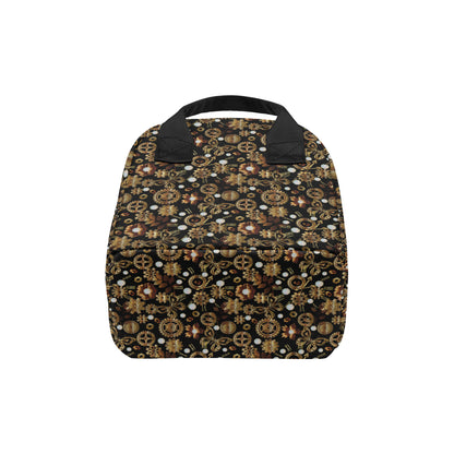 Steampunk Butterfly Design Themed Print Insulated Lunch Bag