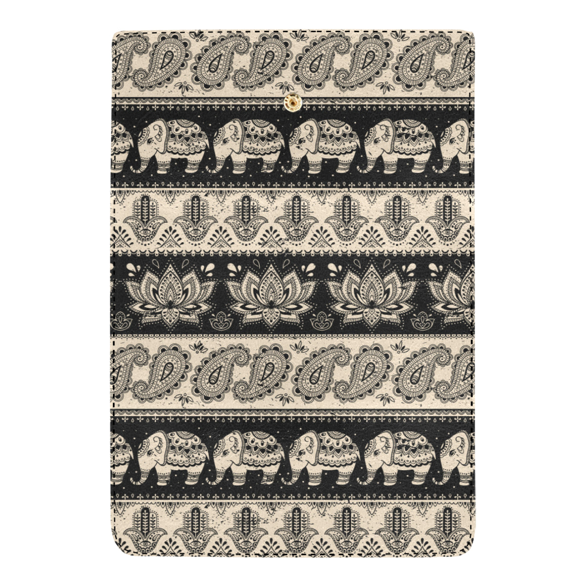 Elephant Hansa Lotus Pattern Women's Trifold Wallet