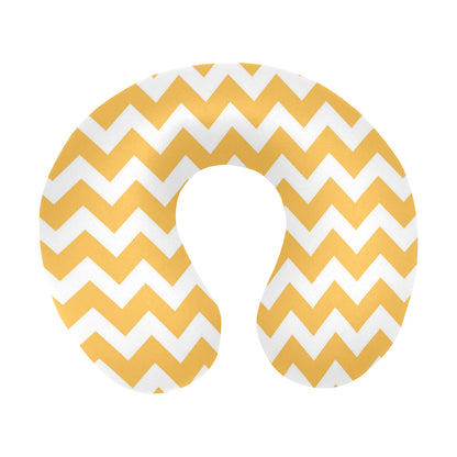 Chevron Orange Pattern Print Design 01 U-Shaped Travel Neck Pillow