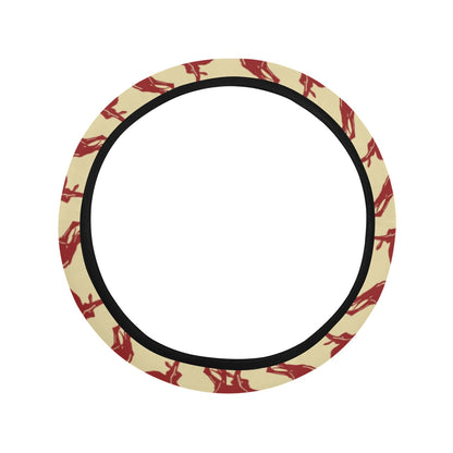 Whippets Print Design LKS301 Steering Wheel Cover with Elastic Edge