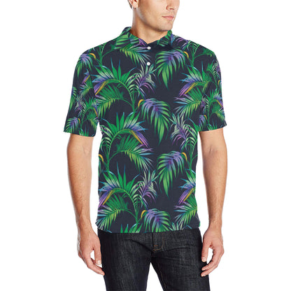 Palm Leaves Pattern Print Design PL04 Men Polo Shirt