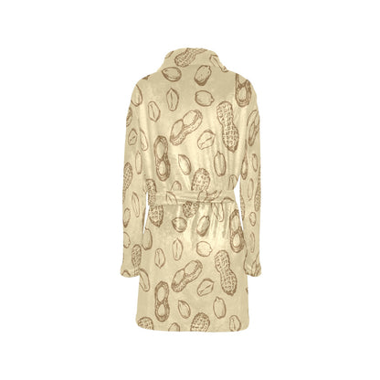 Peanut Pattern Print Design A02 Women's Fleece Robe