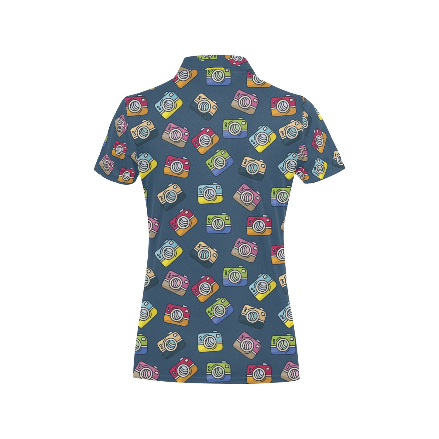Camera Pattern Print Design 03 Women's Polo Shirt