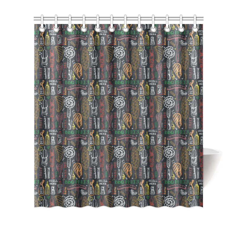 Barbecue Pattern Print Design 03 Shower Curtain