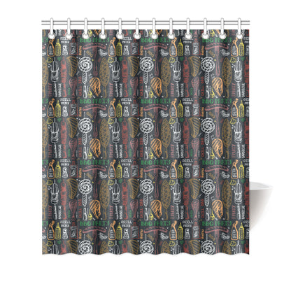Barbecue Pattern Print Design 03 Shower Curtain