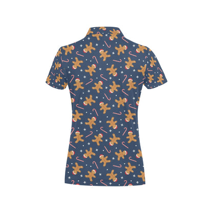 Gingerbread Pattern Print Design 01 Women's Polo Shirt