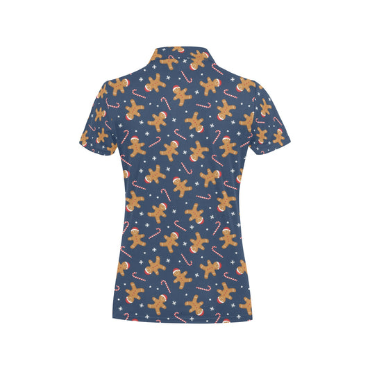 Gingerbread Pattern Print Design 01 Women's Polo Shirt