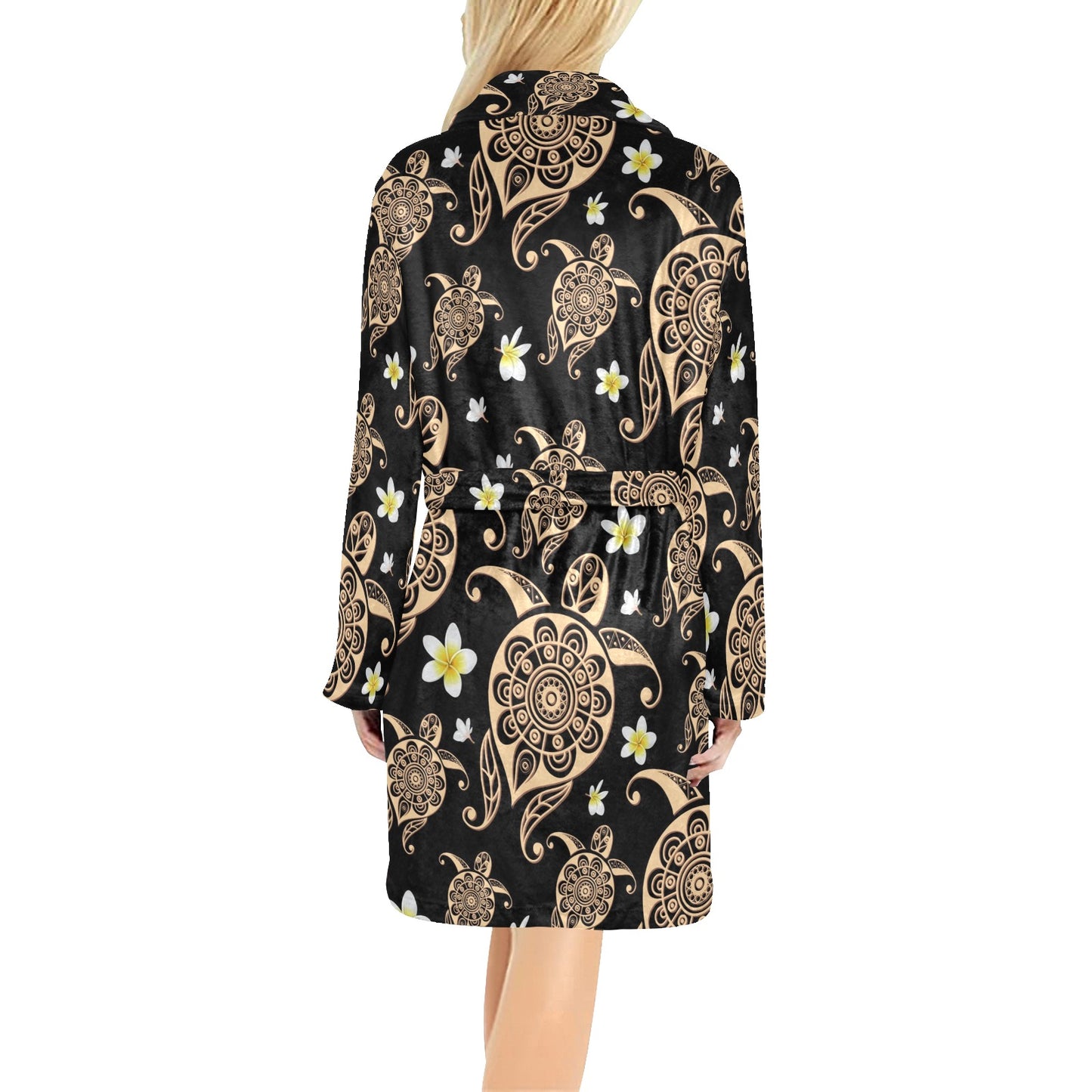 Turtle Polynesian Tribal Hawaiian Women's Fleece Robe