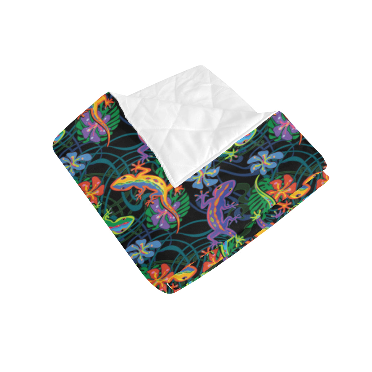 Gecko Colorful Pattern Print Design 01 Premium Quilt