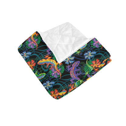 Gecko Colorful Pattern Print Design 01 Premium Quilt