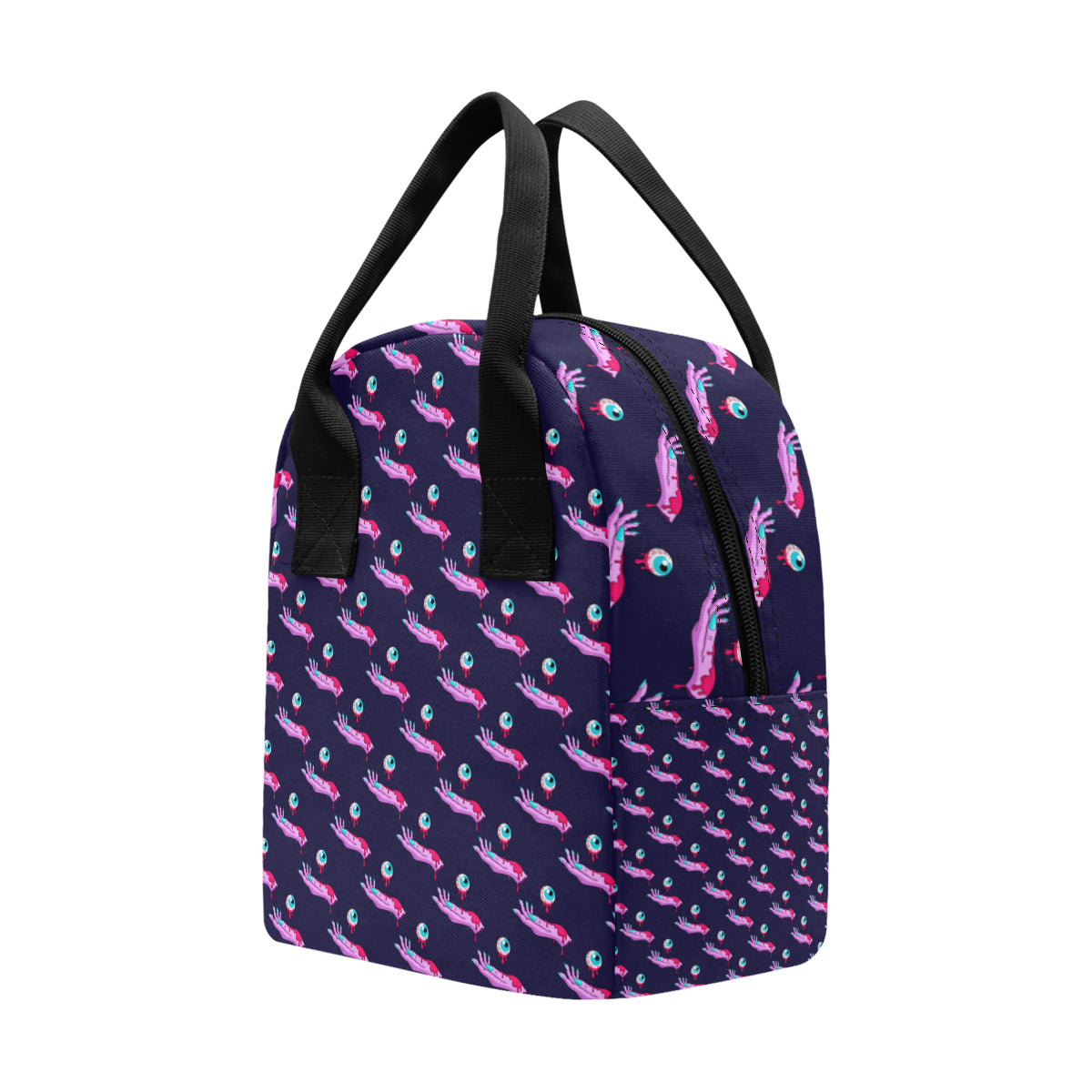 Zombie Pink Hand Design Pattern Print Insulated Lunch Bag