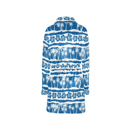 Hawaiian Themed Pattern Print Design H021 Women's Fleece Robe