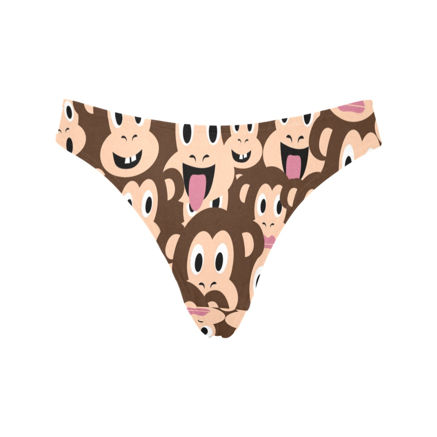 Emoji Monkey Print Pattern Women's Thongs