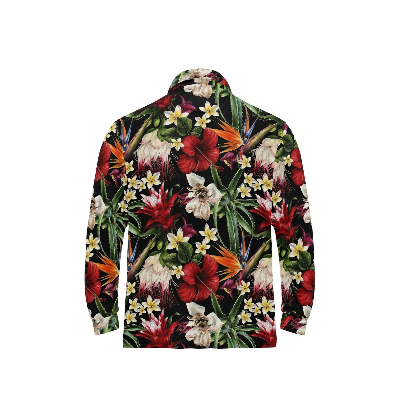 Summer Floral Pattern Print Design SF03 Long Sleeve Polo Shirt For Men's