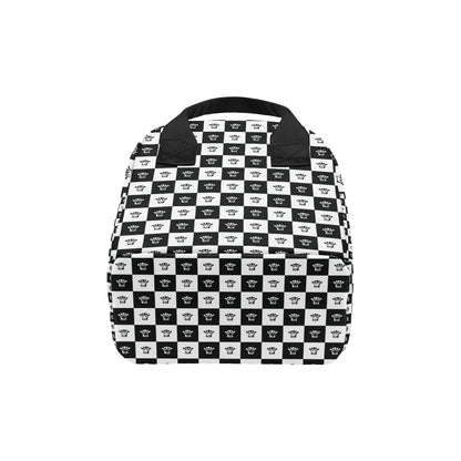 Checkered Flag Crown Pattern Insulated Lunch Bag