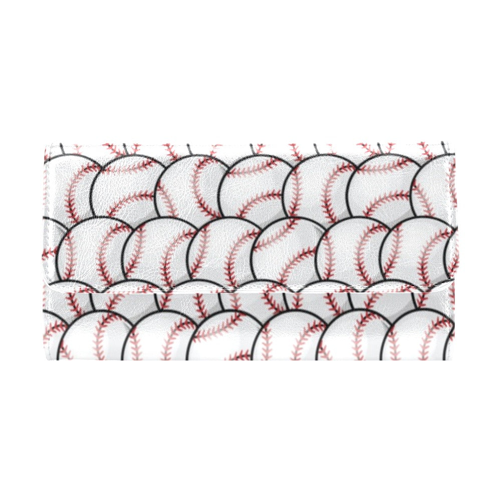 Baseball Pattern Women's Trifold Wallet