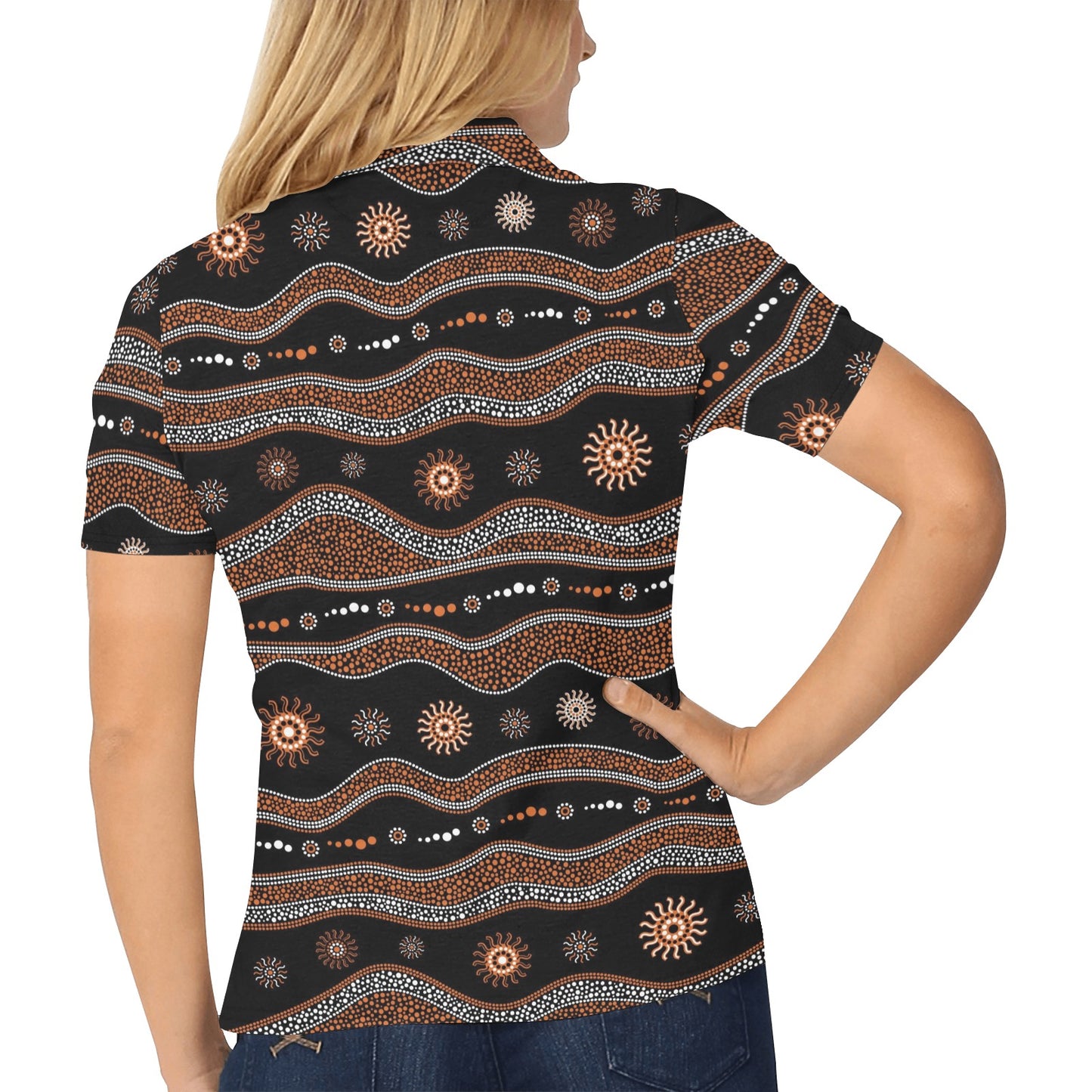 Aboriginal Print Design LKS404 Women's Polo Shirt