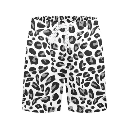 Snow Leopard Skin Print Men's Swim Trunks Beach Shorts