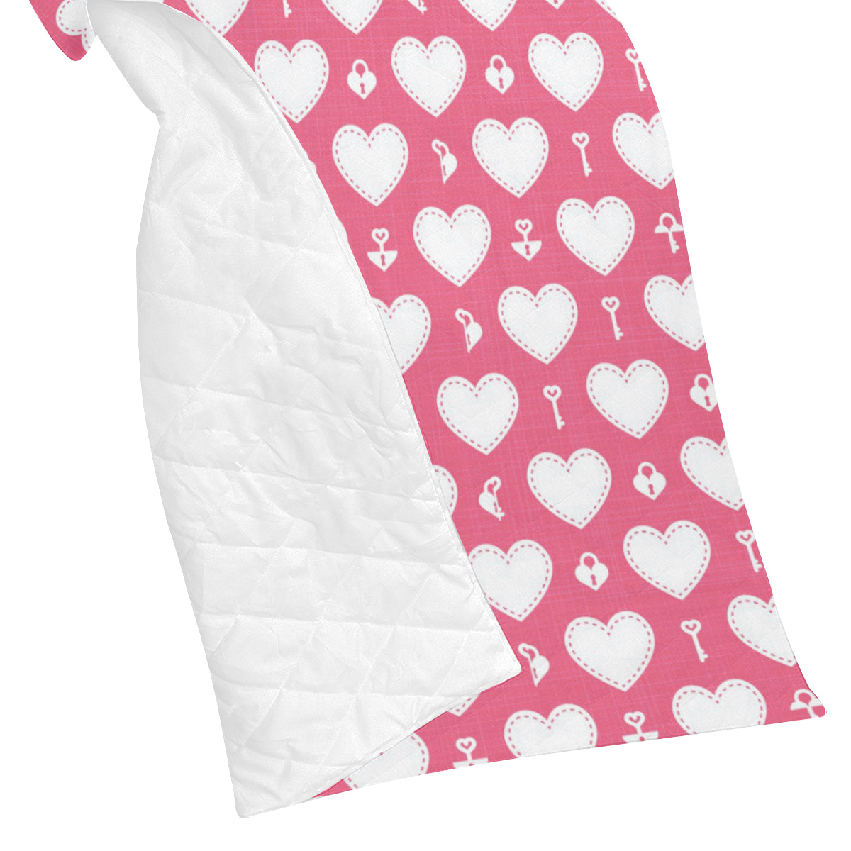 Heart Key Pattern Print Design HE09 Premium Quilt