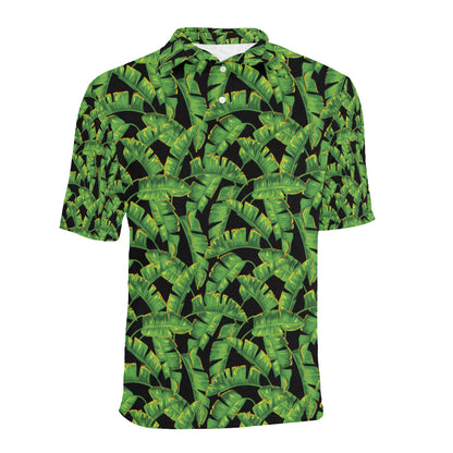 Banana Leaf Pattern Print Design 03 Men Polo Shirt