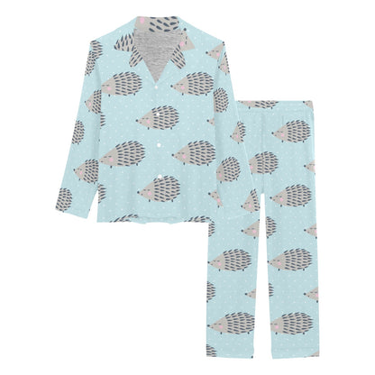 Hedgehog Pattern Print Design 02 Women's Long Pajama Set