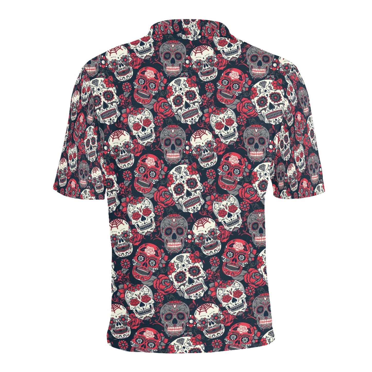 Sugar Skull Print Design LKS303 Men Polo Shirt