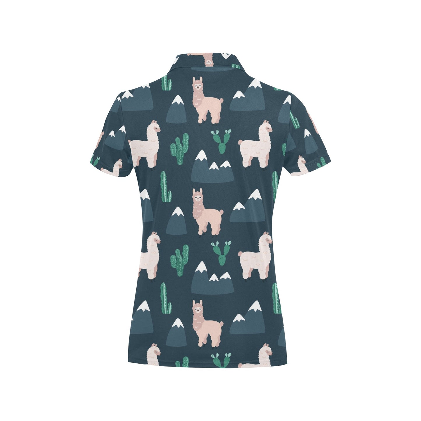 Llama Pattern Print Design 06 Women's Polo Shirt