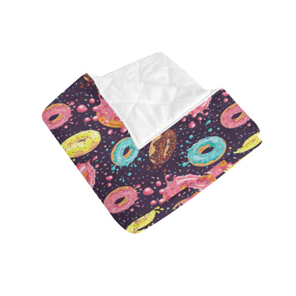 Donut Pattern Print Design DN03 Premium Quilt