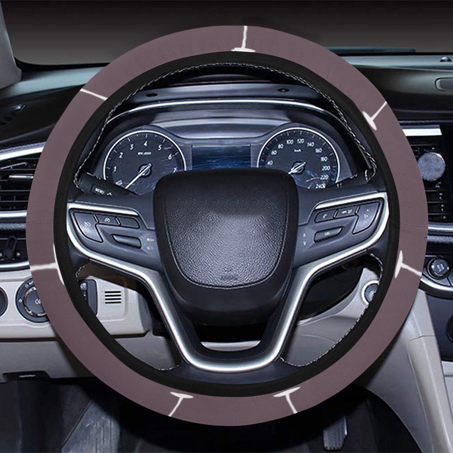 Wine Glass Pattern Print Design LKS305 Steering Wheel Cover with Elastic Edge