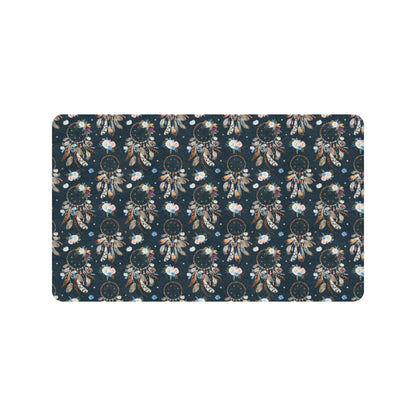 Dream Catcher Boho Floral Style Rubber Doormat