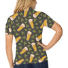 Beer Iris Pattern Print Design 02 Women's Polo Shirt