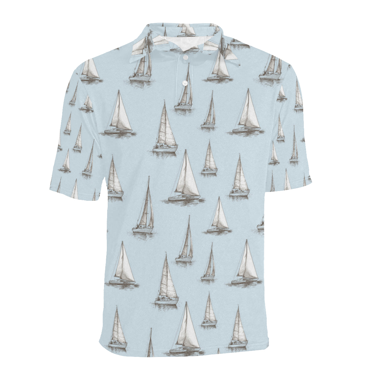 Sailing Ships Pattern Print Design A01 Men Polo Shirt