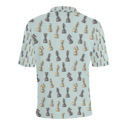 Chess Pattern Print Design 02 Men Polo Shirt