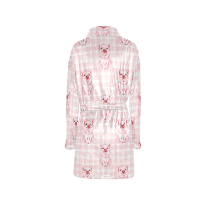 Pig Baby Pattern Print Design 01 Women's Fleece Robe
