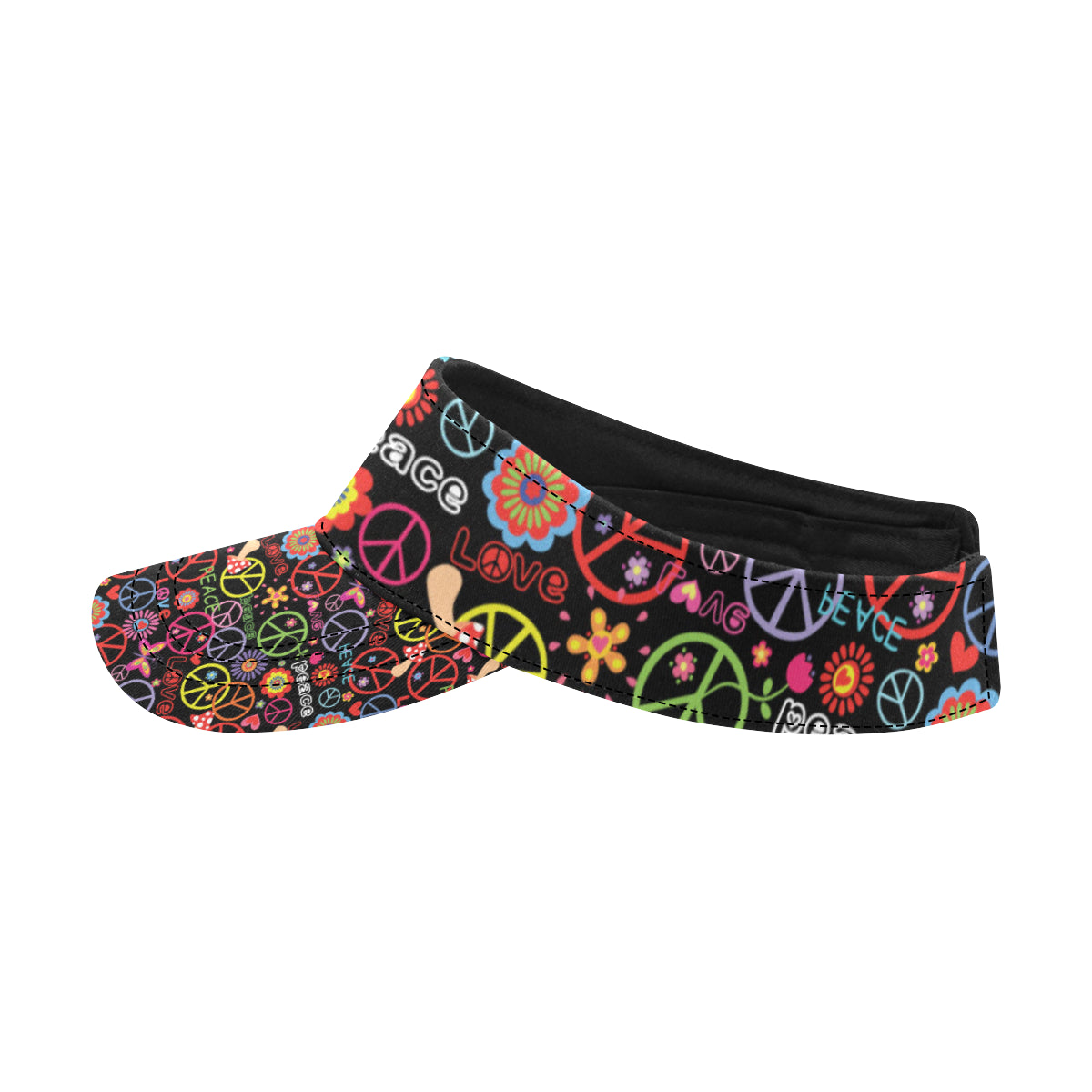 Peace Sign Colorful Design Print Unisex Sun Visor
