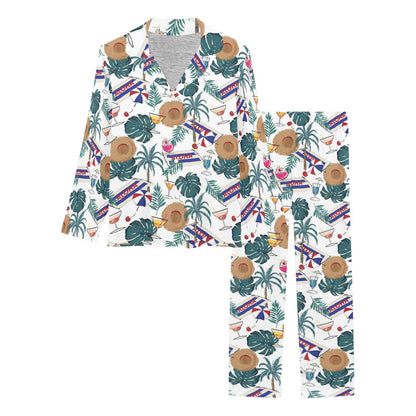 Aloha Hawaii Beach Pattern Print Design 04 Women's Long Pajama Set