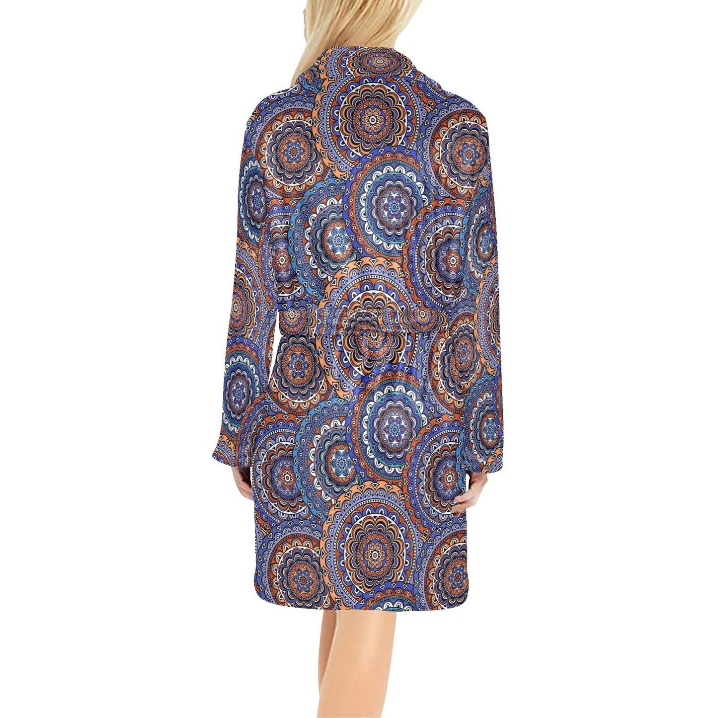 Mandala Boho Chic Design Print Women's Fleece Robe