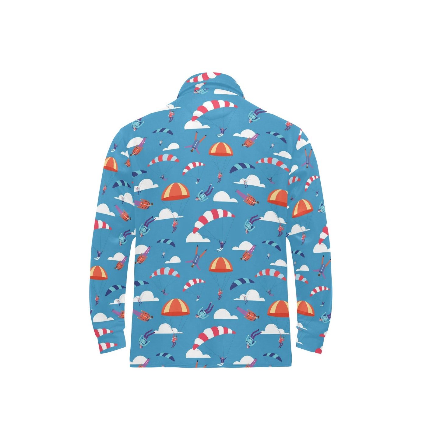 Skydiver Print Design LKS306 Long Sleeve Polo Shirt For Men's