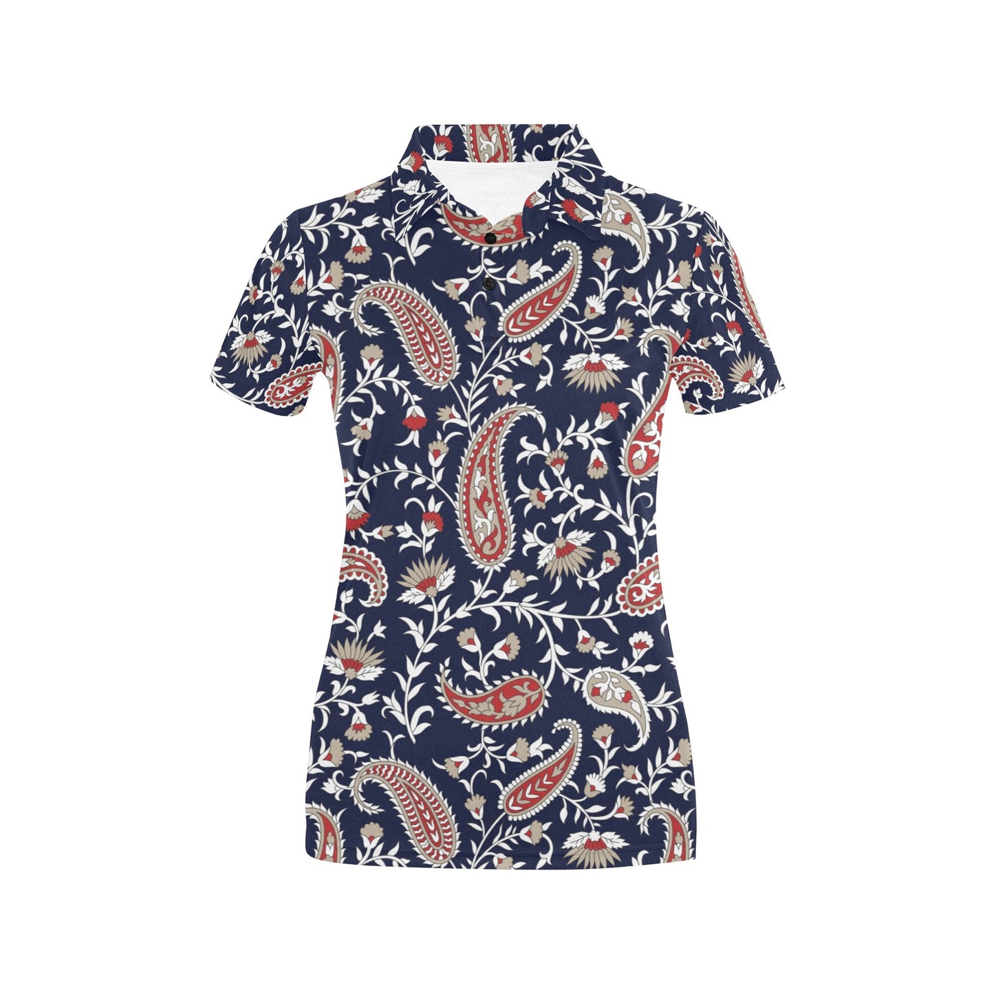 Paisley Pattern Print Design A05 Women's Polo Shirt