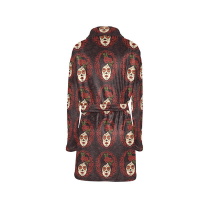 Day of the Dead Mexican Girl Women's Fleece Robe