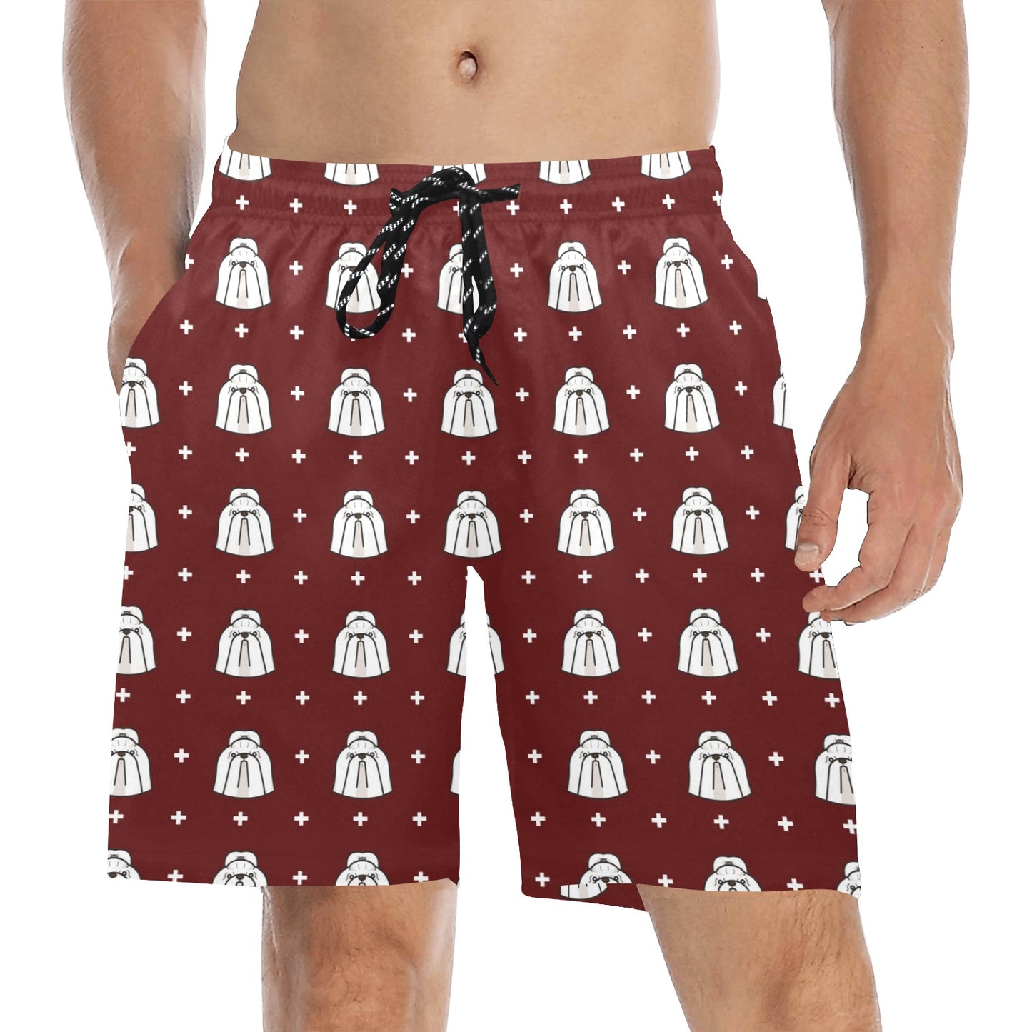 Shih Tzu Print Design LKS301 Men's Swim Trunks Beach Shorts