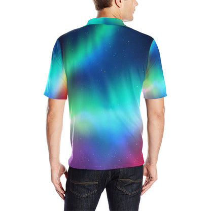 Aurora Borealis Pattern Print Design 02 Men Polo Shirt