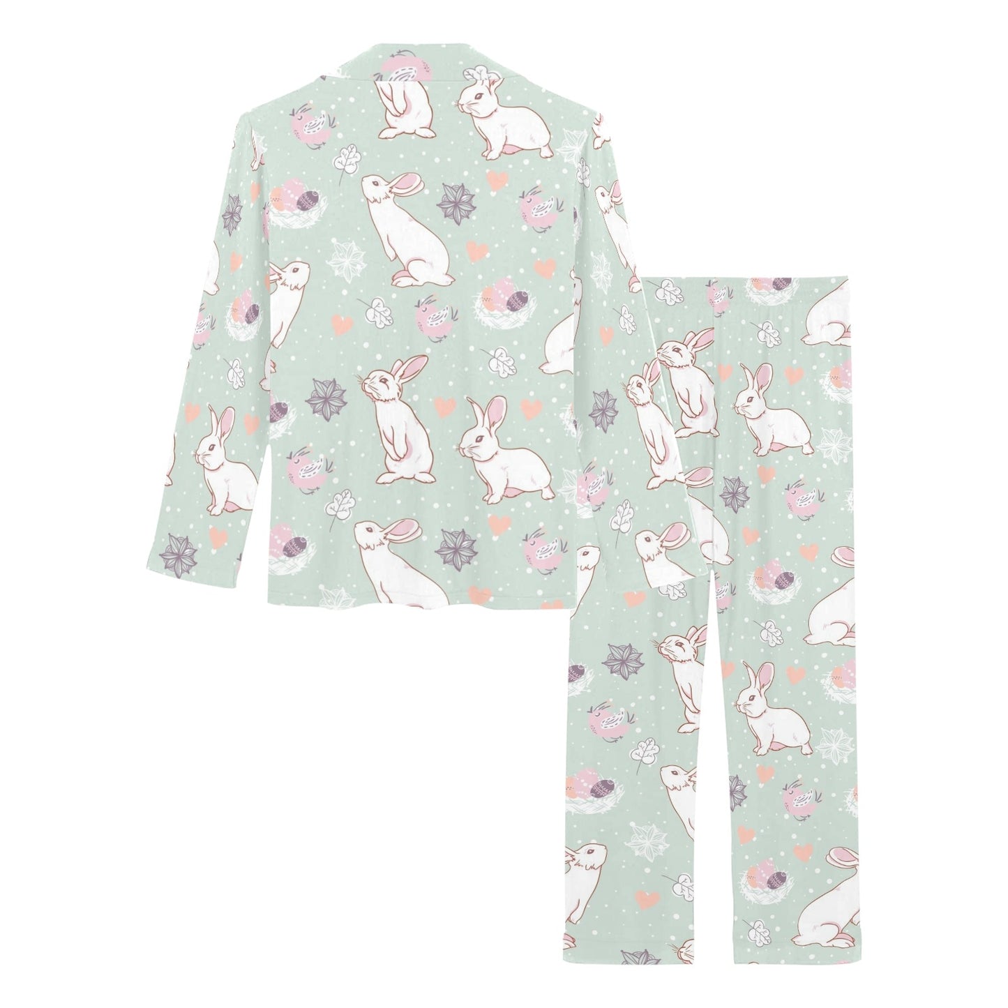 Rabbit Pattern Print Design RB011 Women's Long Pajama Set