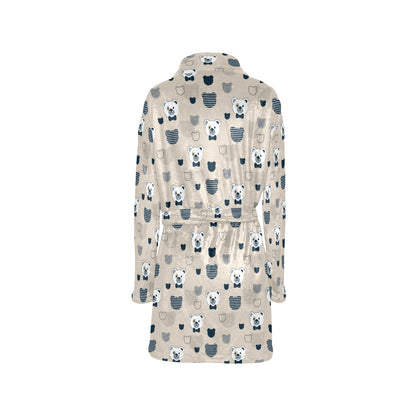 Bear Pattern Print Design 05 Women's Fleece Robe