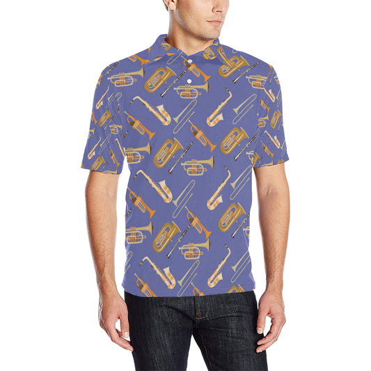 Trombone Pattern Print Design 02 Men Polo Shirt