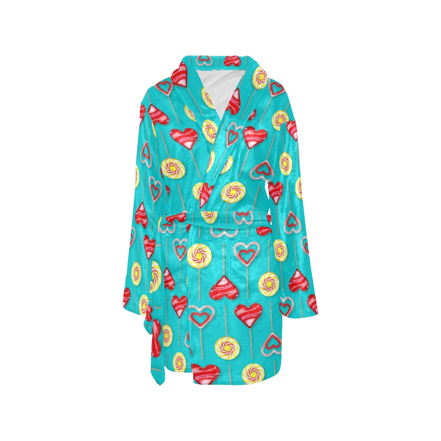 Lollipop Pattern Print Design LL06 Women's Fleece Robe