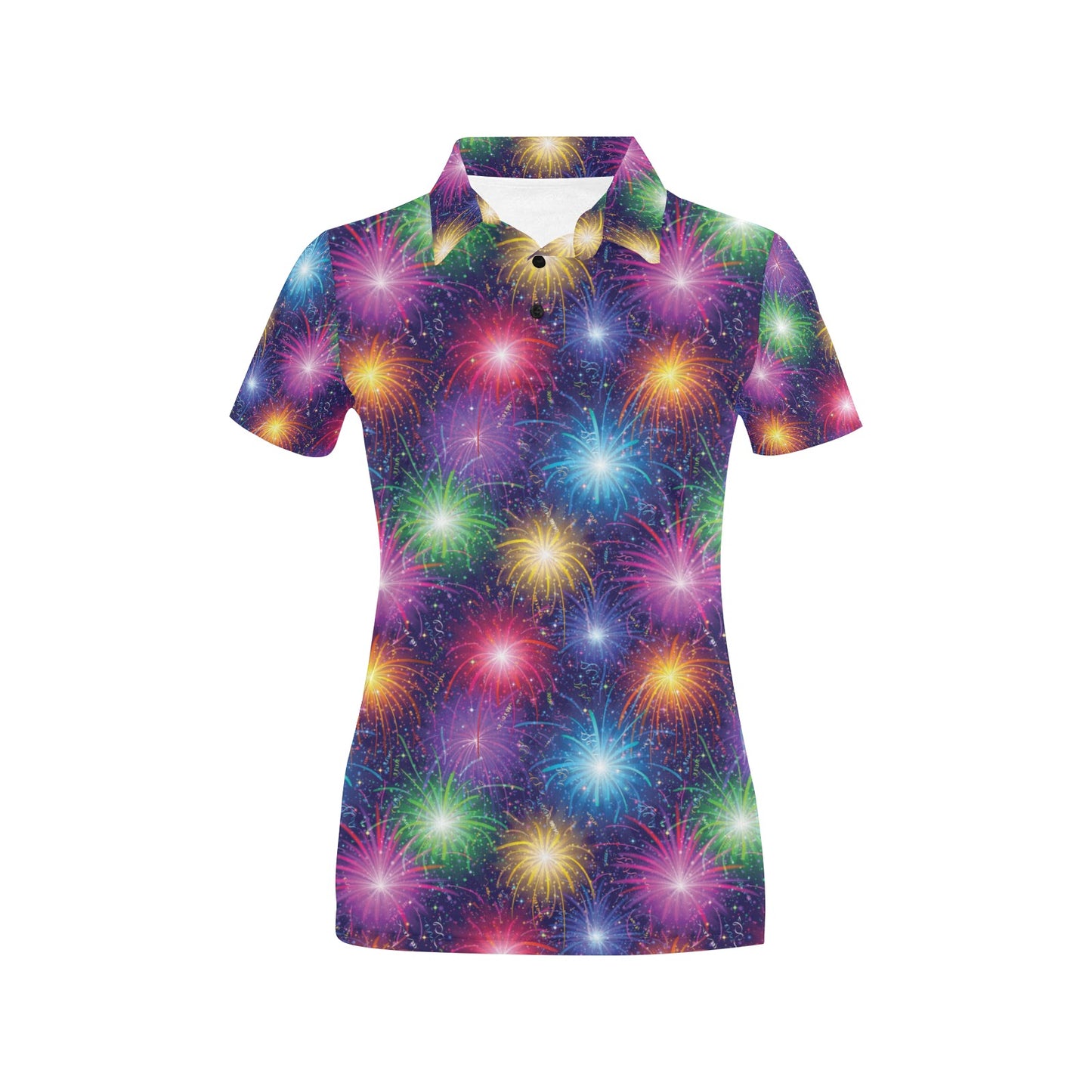Firework Colorful Print Design LKS301 Women's Polo Shirt
