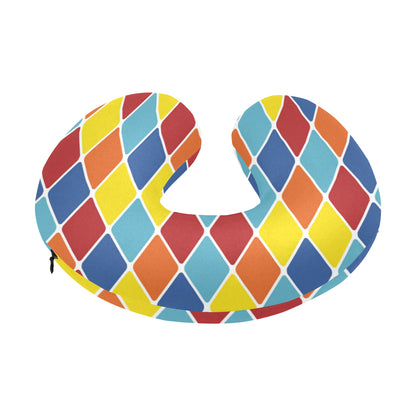 Harlequin Pattern Print Design 01 U-Shaped Travel Neck Pillow